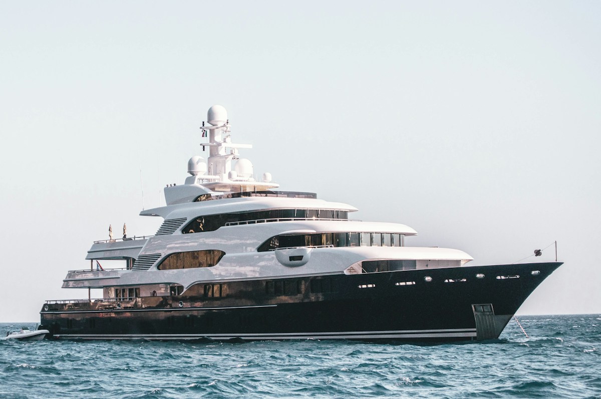 Motor yacht at sea
